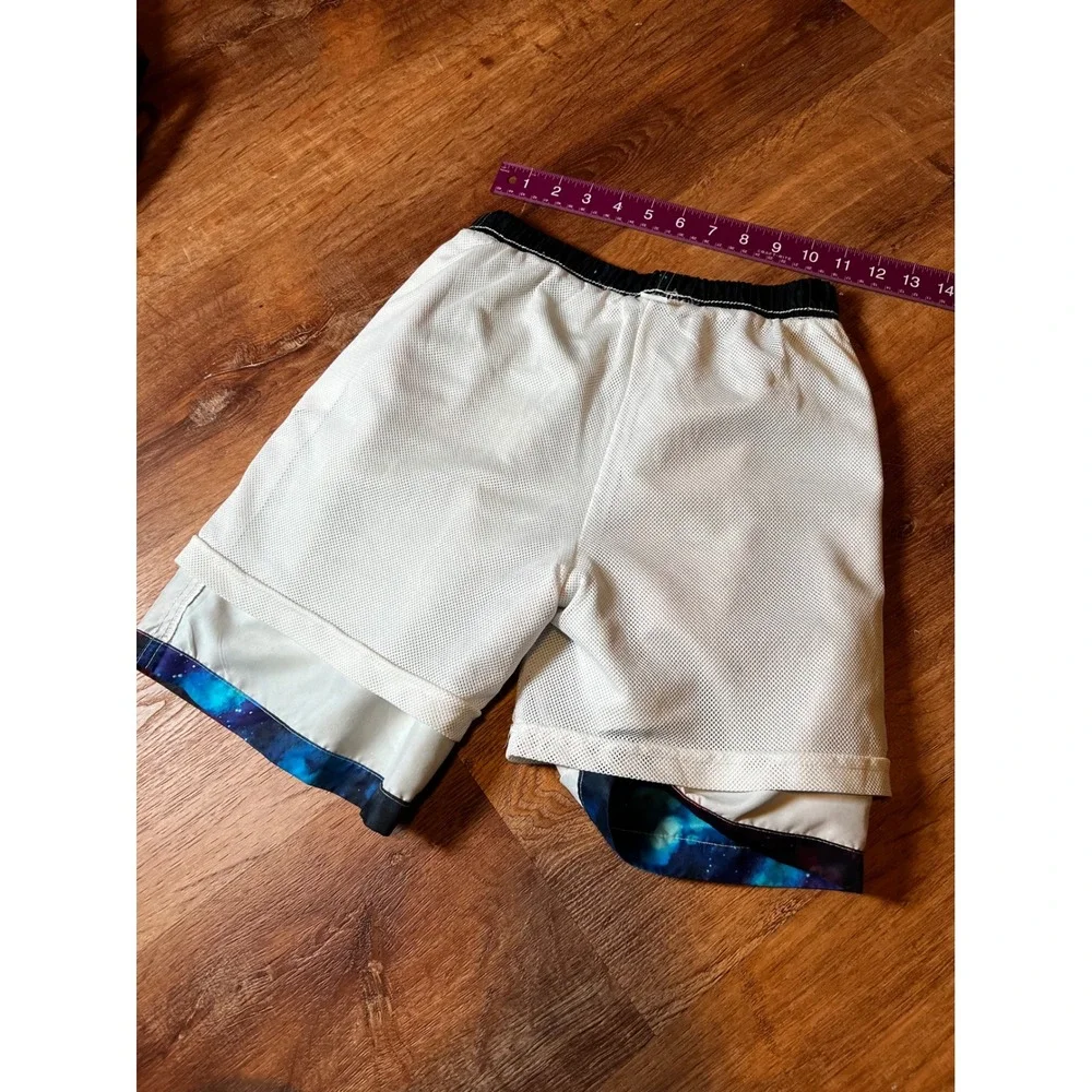 Wolf‎ Cosmic Graphic Swim Trunks Kids Good & Preowned Board Shorts Lined Large